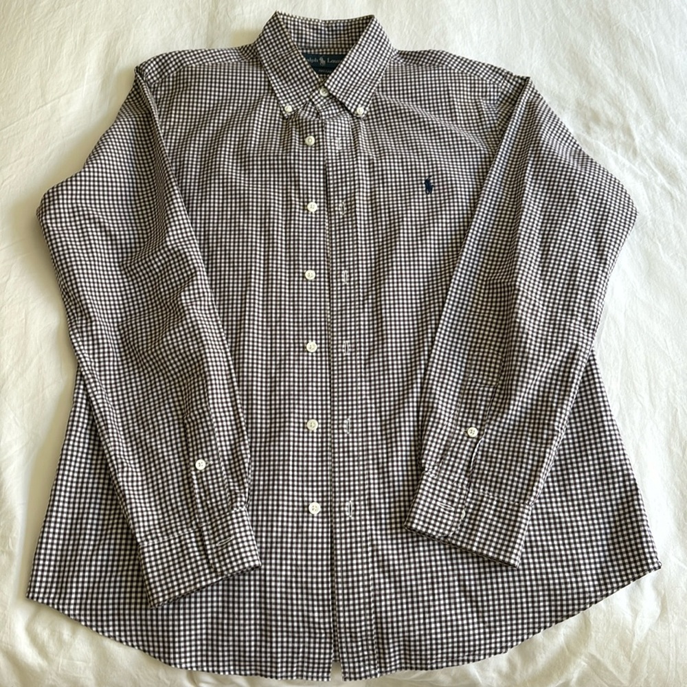 Ralph Lauren 120’s 2-ply gingham dress shirt men’s